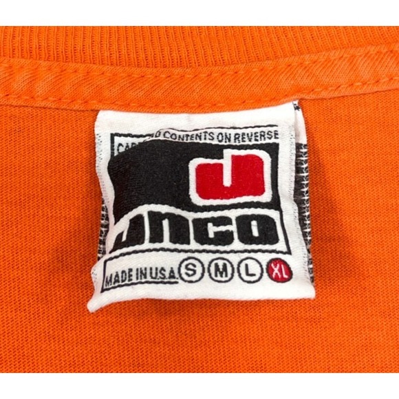 Vintage JNCO Jeans T Shirt Mens XL Orange Y2K 90s Sound Architecture Skater USA - Picture 7 of 15